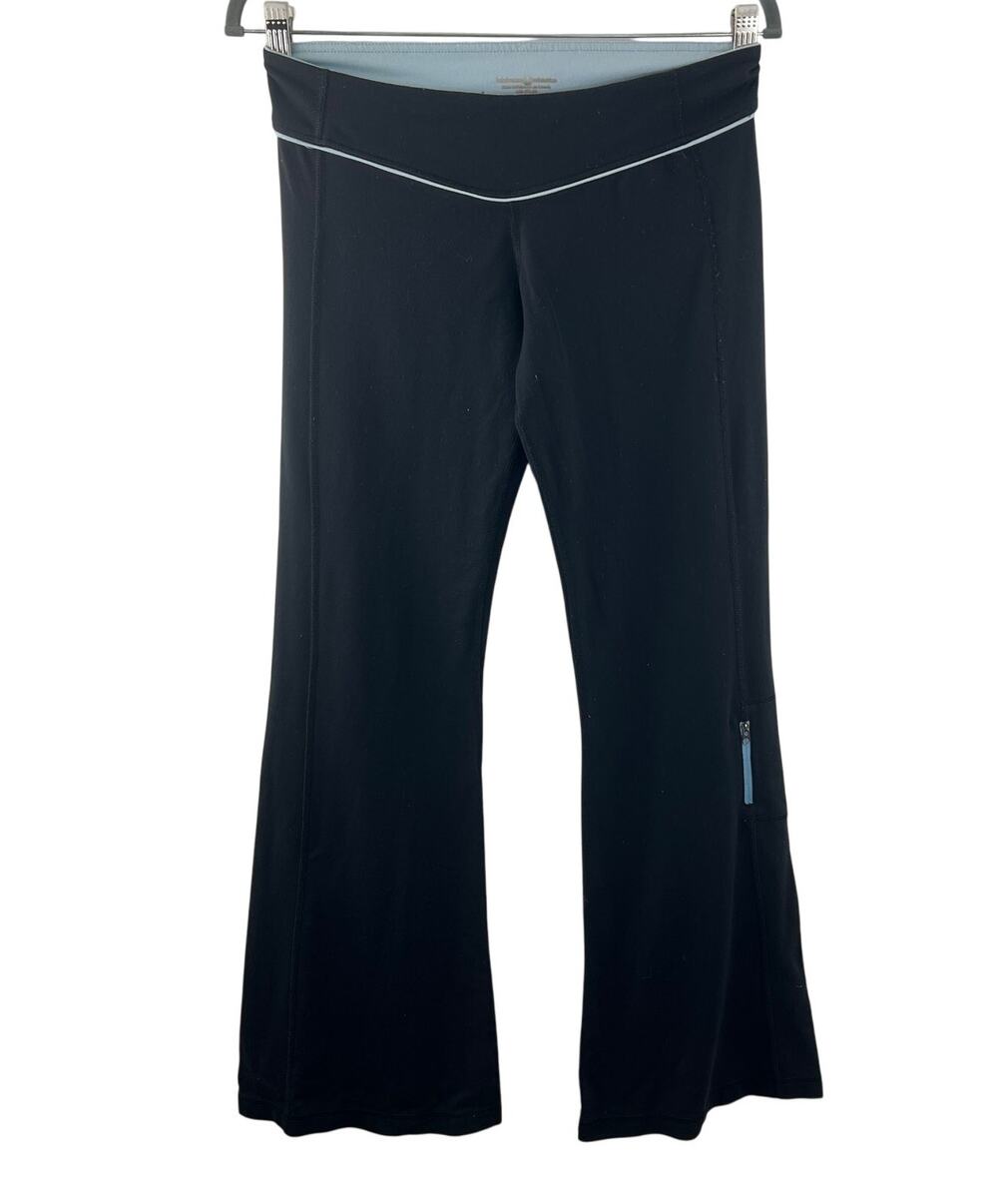 Older LULULEMON Black Light Blue Band Wide Leg Pants 6 FLAW